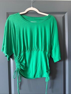 Maeve Women's Green Cinched Side Waist Top